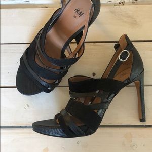 H&M Black Strappy Stilletos